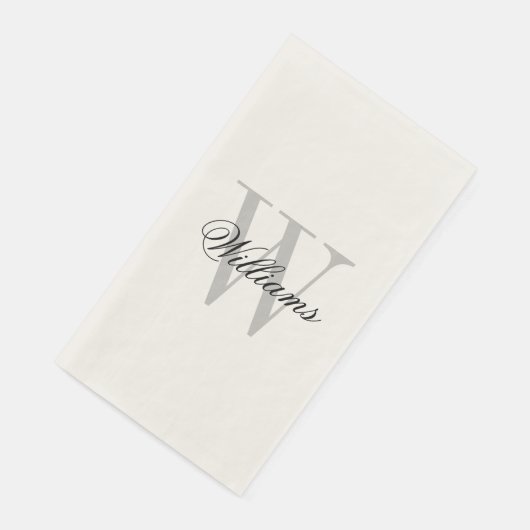 Serviette En Papier Élégant monogramme sur mesure papier écru serviett (Coin)