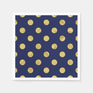 Serviette En Papier Elégant Motif à points Polka Gold Foil - Gold &