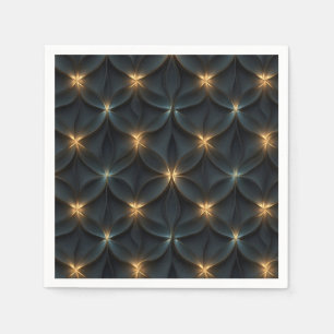 Serviette En Papier Élégant Motif Abstrait avec lumière dorée