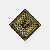 Serviette En Papier Élégant Motif Art déco Monogram Mariage (Coin)