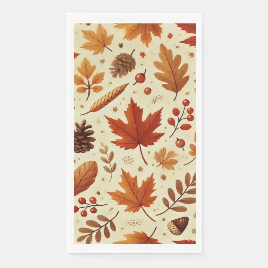Serviette En Papier Élégant Motif Automne (Devant)