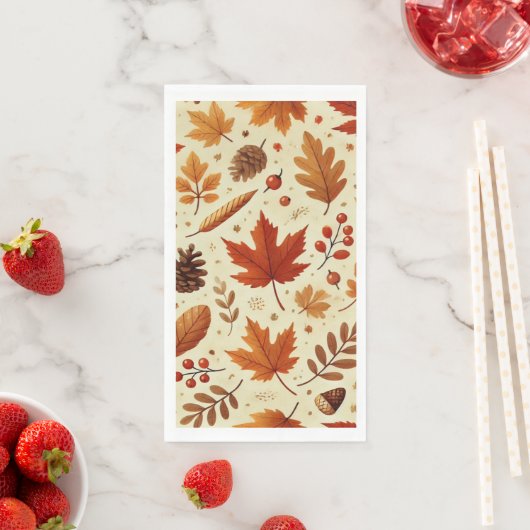 Serviette En Papier Élégant Motif Automne (En situation)