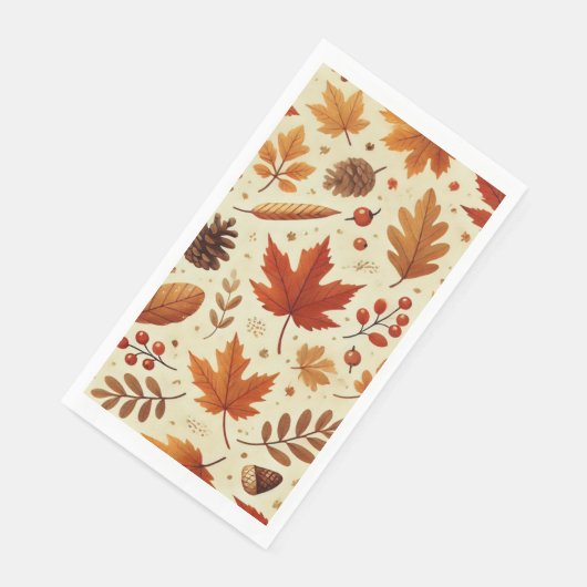 Serviette En Papier Élégant Motif Automne (Coin)