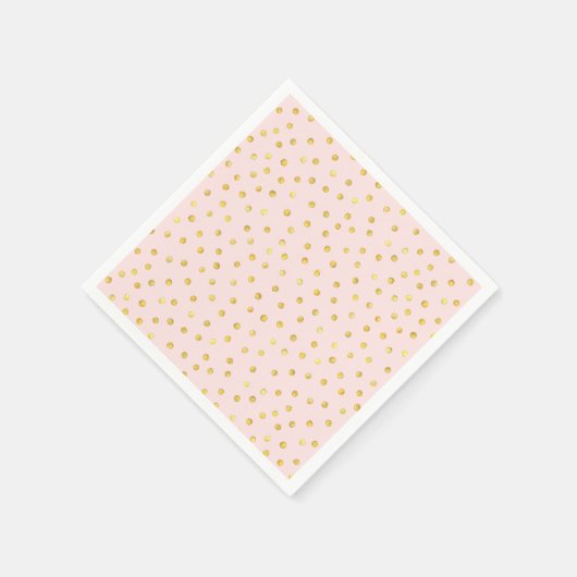 Serviette En Papier Élégant Motif Confetti Pink Et Gold Foil (Coin)