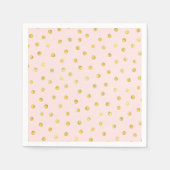 Serviette En Papier Élégant Motif Confetti Pink Et Gold Foil (Devant)