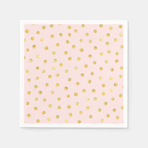 Serviette En Papier Élégant Motif Confetti Pink Et Gold Foil