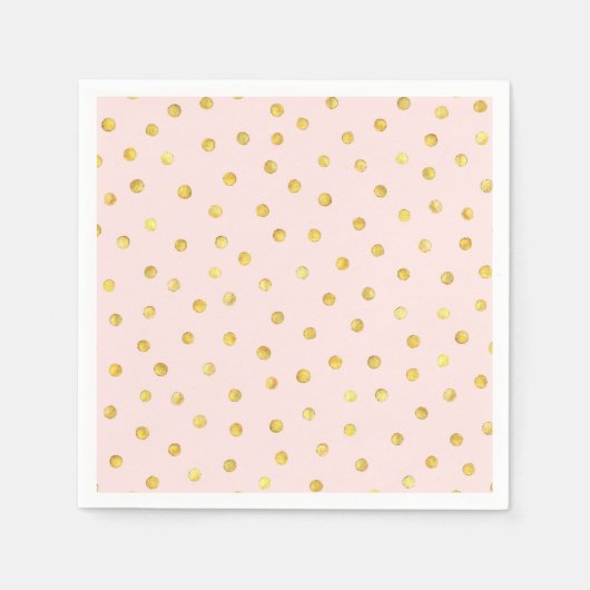 Serviette En Papier Élégant Motif Confetti Pink Et Gold Foil (Devant)