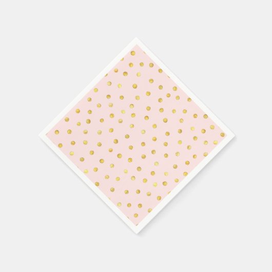 Serviette En Papier Élégant Motif Confetti Pink Et Gold Foil (Coin)