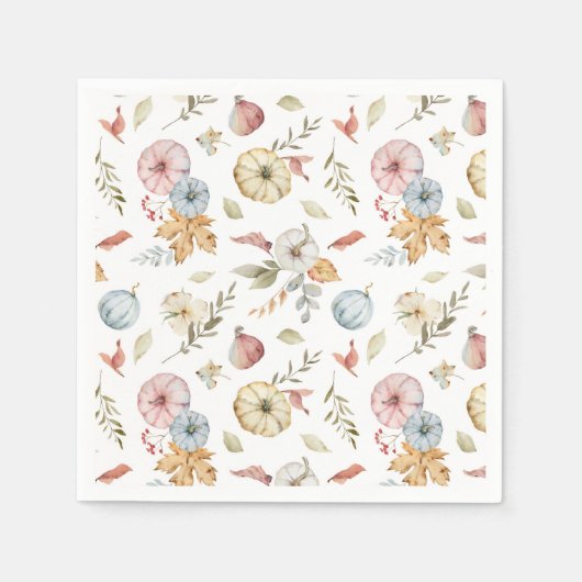 Serviette En Papier Elégant Motif d'aquarelle d'automne (Devant)