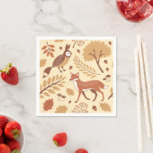 Serviette En Papier Élégant Motif d'automne scandinave (En situation)