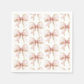Serviette En Papier Elégant Motif de Bow or rose Baby shower fille (Devant)