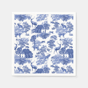 Serviette En Papier Élégant Motif de cerf de Toile Bleu Bleu