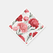 Serviette En Papier Élégant Motif de fleurs de carnation (Coin)
