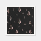 Serviette En Papier Élégant motif de Noël noir roux rose (Devant)