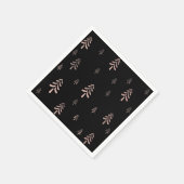 Serviette En Papier Élégant motif de Noël noir roux rose (Coin)