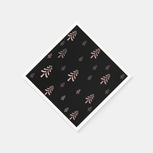 Serviette En Papier Élégant motif de Noël noir roux rose (Coin)