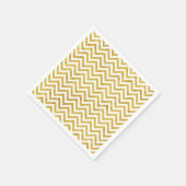Serviette En Papier Elégant Motif de Zigzag Gold Foil Chevron (Coin)