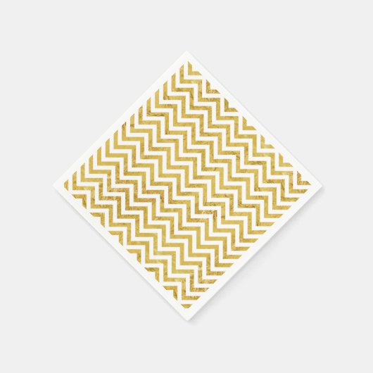Serviette En Papier Elégant Motif de Zigzag Gold Foil Chevron (Coin)