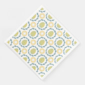 Serviette En Papier Élégant Motif d'Oeuf et de Sunburst (Coin)