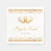 Serviette En Papier Élégant Motif d'or Mariage indien (Devant)