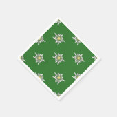 Serviette En Papier Elégant motif edelweiss sur arrière - plan vert (Coin)