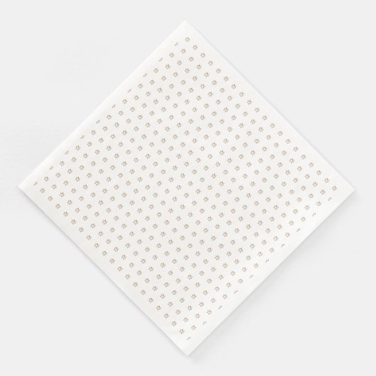 Serviette En Papier Élégant Motif étoilé Faux Gold Stars Blanc (Coin)