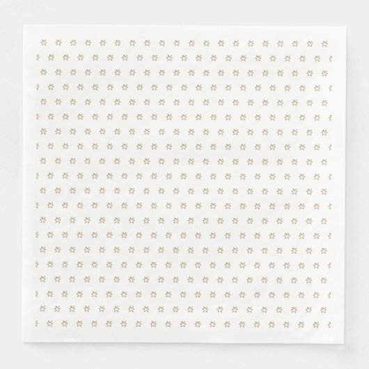 Serviette En Papier Élégant Motif étoilé Faux Gold Stars Blanc (Devant)