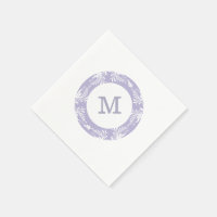 Élégant Motif Feuille Lavender Monogramme