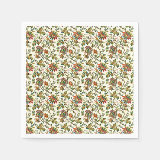 Serviette En Papier Élégant motif floral automne (Devant)