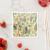 Serviette En Papier Élégant Motif Floral Fleurs Botaniques (En situation)