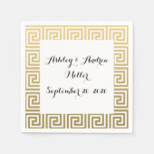 Serviette En Papier Élégant Motif Gold et White (Devant)