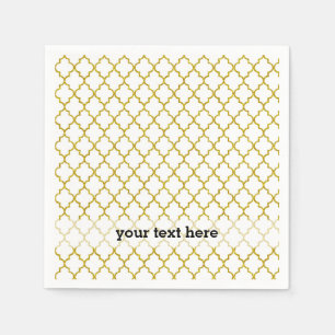 Serviette En Papier Élégant motif marocain d'or