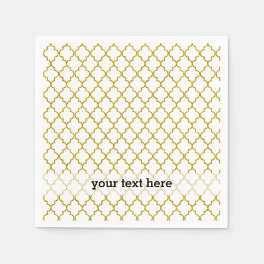 Serviette En Papier Élégant motif marocain d'or (Devant)