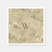 Serviette En Papier Élégant Motif métal or avec Monogramme (Devant)