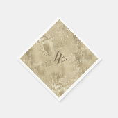 Serviette En Papier Élégant Motif métal or avec Monogramme (Coin)