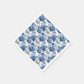 Serviette En Papier Élégant motif rose bleu (Coin)