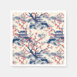 Serviette En Papier Élégant Motif sans couture en fleur de cerisier (1