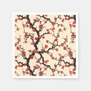 Serviette En Papier Élégant Motif sans couture en fleur de cerisier (1