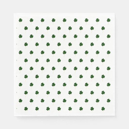 Serviette En Papier Élégant Motif Shamrock Irlandais Good Luck Clovers (Devant)