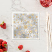 Serviette En Papier Élégant Motif Silver Gold Snowflake (En situation)