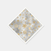 Serviette En Papier Élégant Motif Silver Gold Snowflake (Coin)