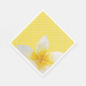 Serviette En Papier Élégant Motif Tropical Flower & Trellis | Jaune (Coin)