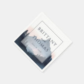 Serviette En Papier Elegant Mountain Wedding Invitation (Coin)