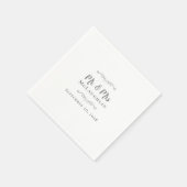 Serviette En Papier Elégant Mr & Mrs Chic Moderne Mariage Tendance Gre (Coin)