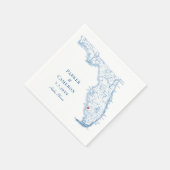 Serviette En Papier Élégant Naples Florida Map Mariage (Coin)