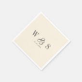 Serviette En Papier Elegant natural cream initial wedding couples (Coin)
