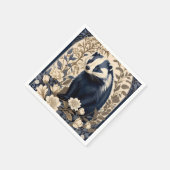 Serviette En Papier Elegant Navy and Cream Badger Floral (Coin)
