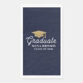 Serviette En Papier Elegant Navy Blue Class Of 2026 Graduation (Devant)