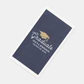 Serviette En Papier Elegant Navy Blue Class Of 2026 Graduation (Coin)