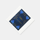 Serviette En Papier Elegant Navy Blue Reception Table Number Card (Coin)